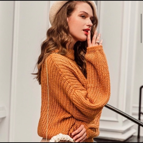 New! Clearance🔥Chunky Knit Roomy wide collared Sweater - Picture 7 of 8